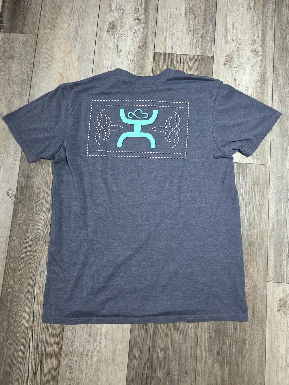 Hooey Embroidered Print Logo Graphi Tee Shirt Sz Lg